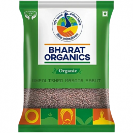 Bharat Organics Unpolished Masoor Whole 500gm